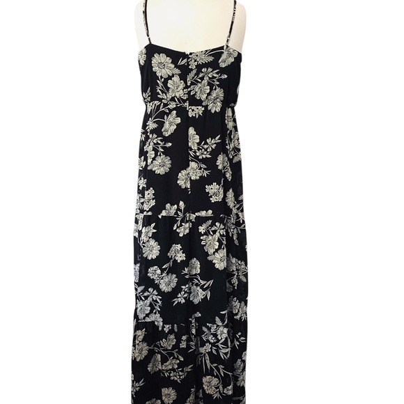 J.Crew Mercantile Black Floral Maxi Dress Sz 4 Small Sleeveless V-Neck Long - Picture 5 of 8